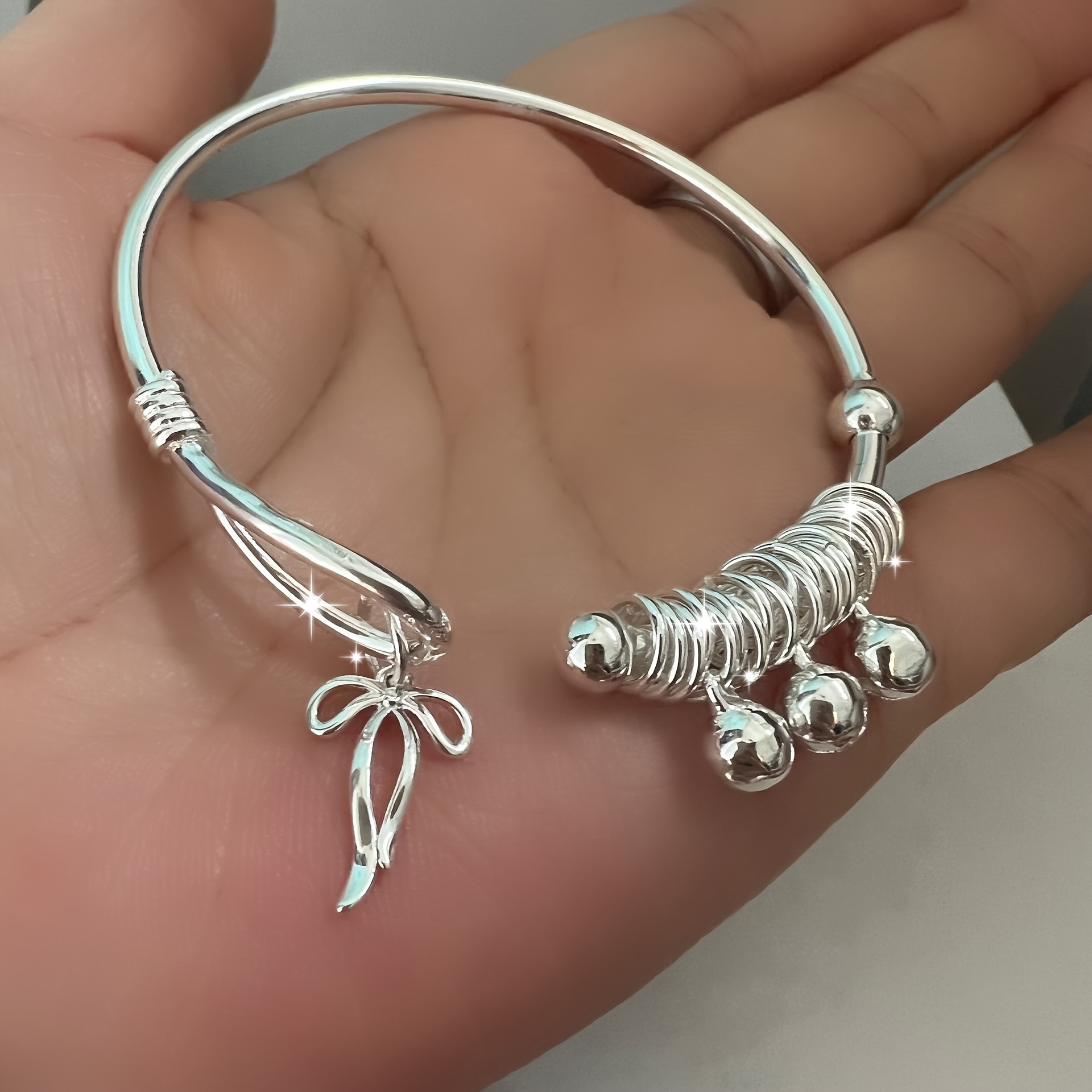 S925 Bracelet, A Stylish Open And Adjustable Piece, Perfect For Gifts On , Valentine's Day, , Or Christmas