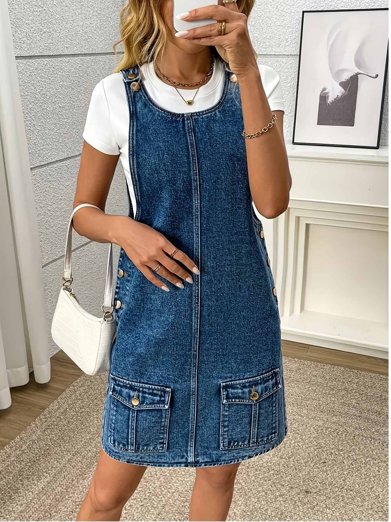 denim dress with patches Patch Me Up Shirt Dress - Denim