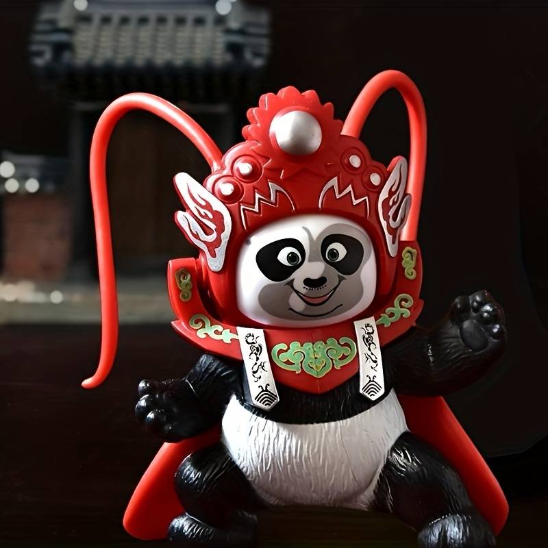 Figura de Panda Encantadora com Mudança de Rosto - Plástico, Não Necessita de Energia, Perfeita para Decoração de Casa & Lembrancinhas de Festa detalhes 0