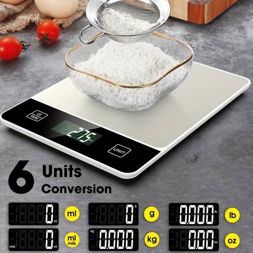precision electronic kitchen scale 10kg 22lb capacity with lcd screen 0 1 1000g measurement for cooking science experiments peeling function without battery 2 aaa batteries need to be separately
