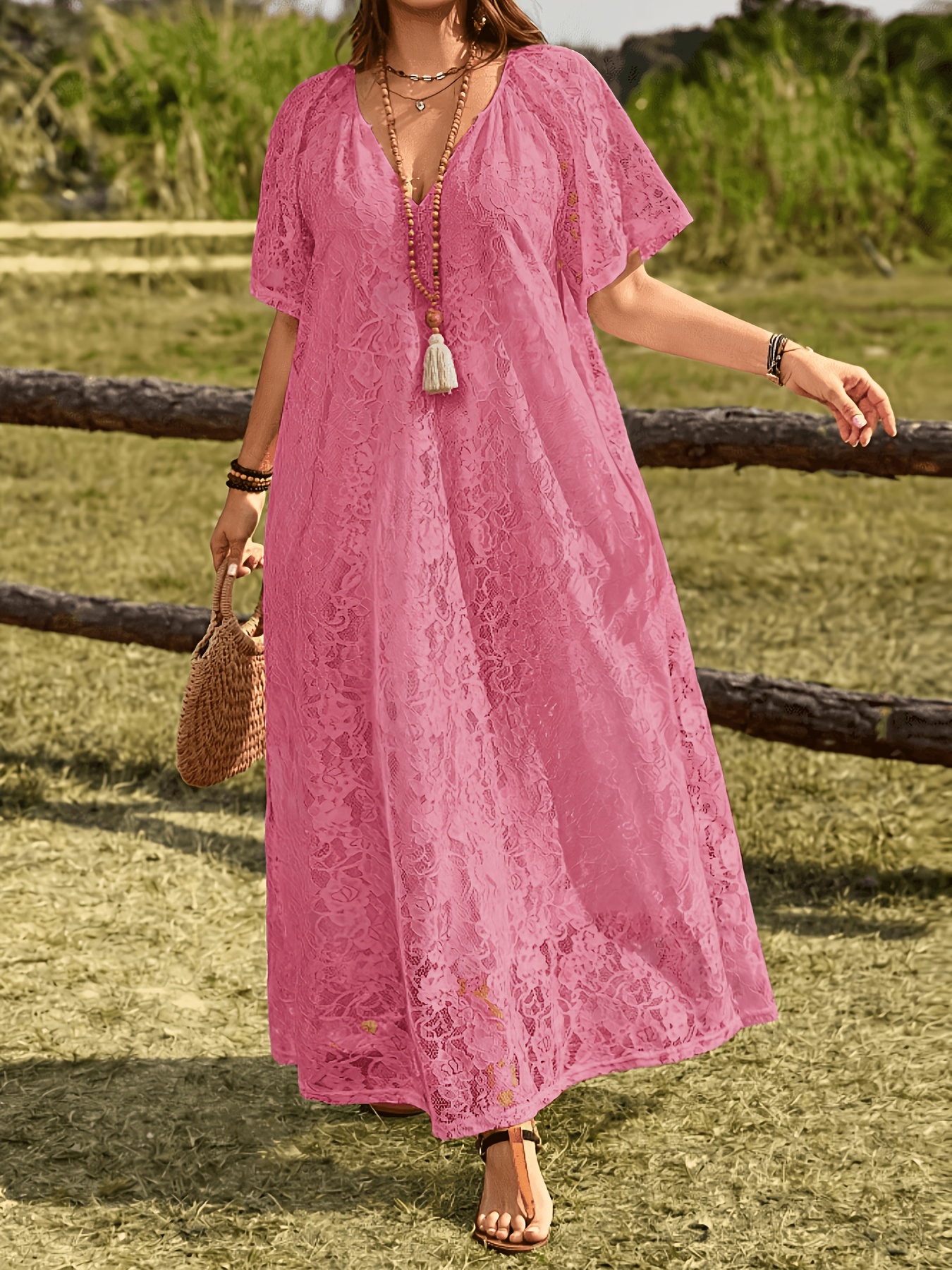 evaluate the specialty apparel retail company madewell on holiday dresses Heisall Women's Boho Smocked Long Sleeve Maxi Dress Summer Casual Loose Floral Beach Vacation Dress with Pockets New Markdown 9/26 main image 0