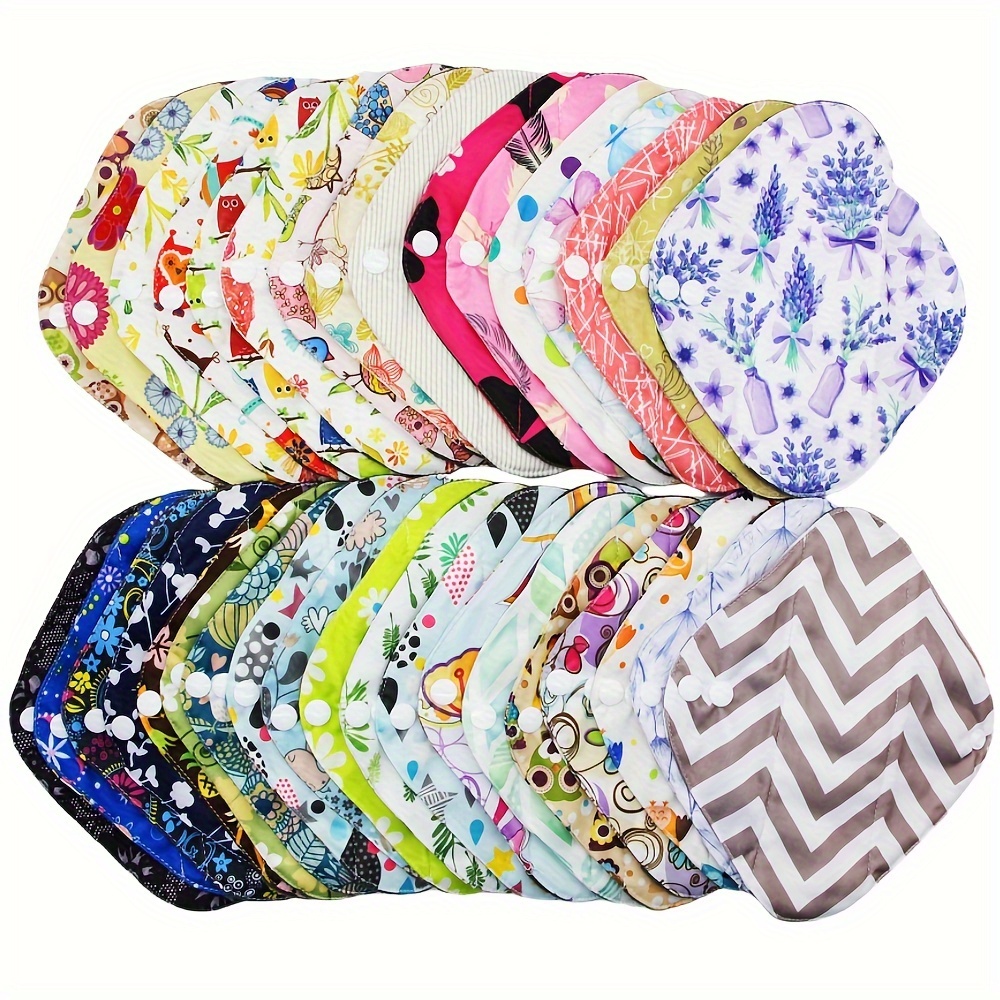 Image of 5pcs/10pcs Asenappy Reusable Bamboo Cloth With Wings - Large Overnight Period Pads Suitable For Women, & Washable Cloth Panty Liners
