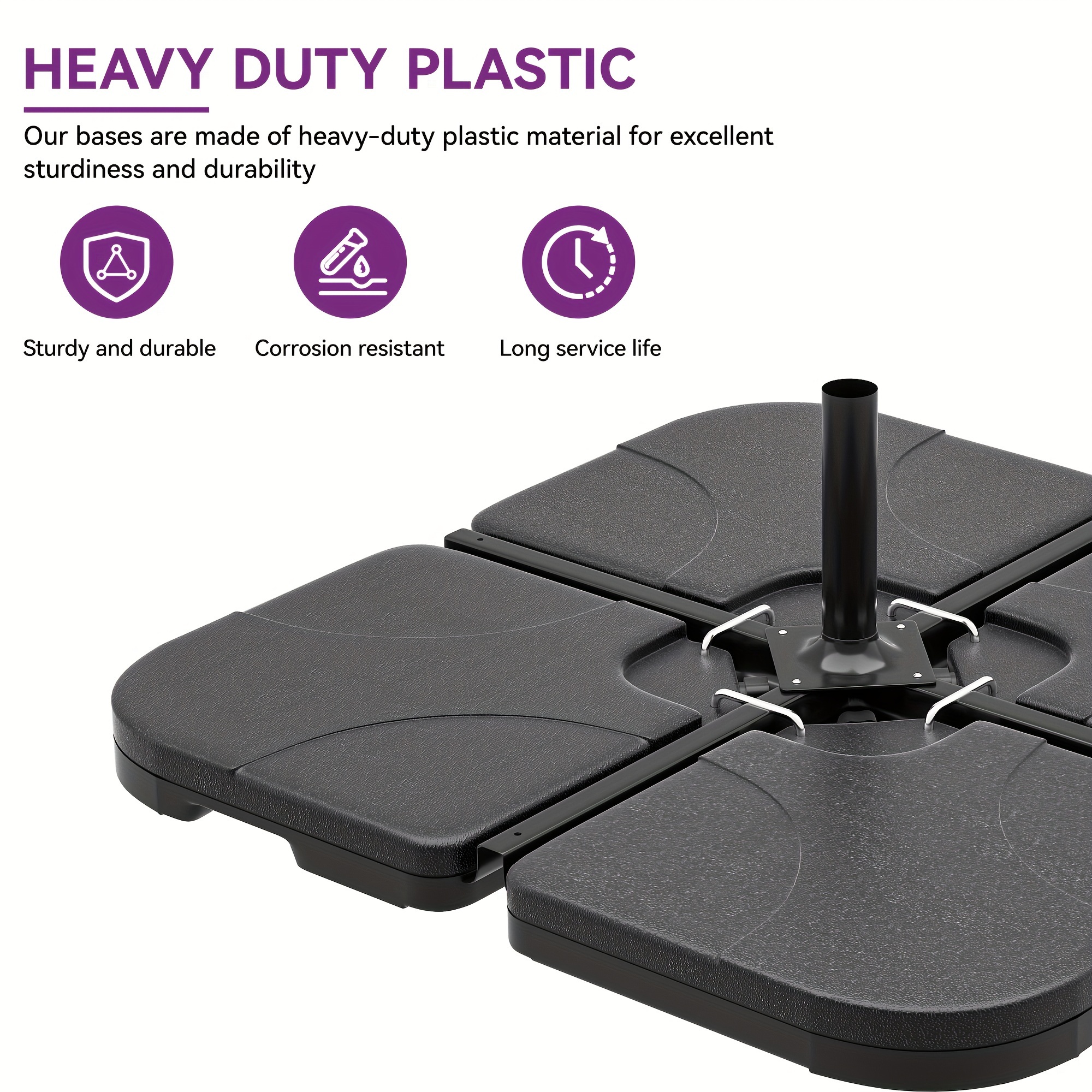 

Dwvo Capacity Patio Umbrella Base Heavy Duty Market Table Umbrella Stand, Water Or Stand Easy Filled Outdoor Round Base Refillable High-density Hdpe For Lawn, Deck Or Pool