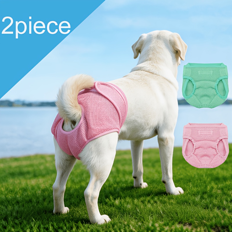 TEMU 2pcs Set Of Female Dog Diapers, Reusable Female Dog Modesty Belts, Suitable For Small, Medium, And Large Dogs