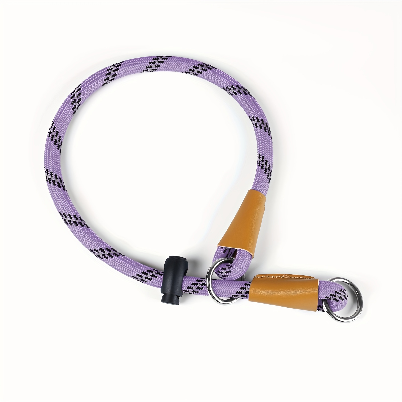 Reflective Striped Nylon Dog Collar with Adjustable Buckle