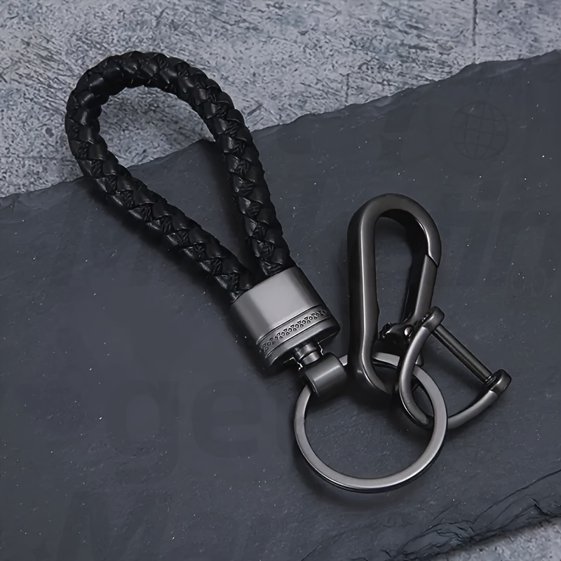 

1pc Woven Rope Keychain With Metal Carabiner & - Anti-loss, Alloy Pendant For , Stylish And Functional Accessory, Holder | Sophisticated Accessory | Alloy Carabiner