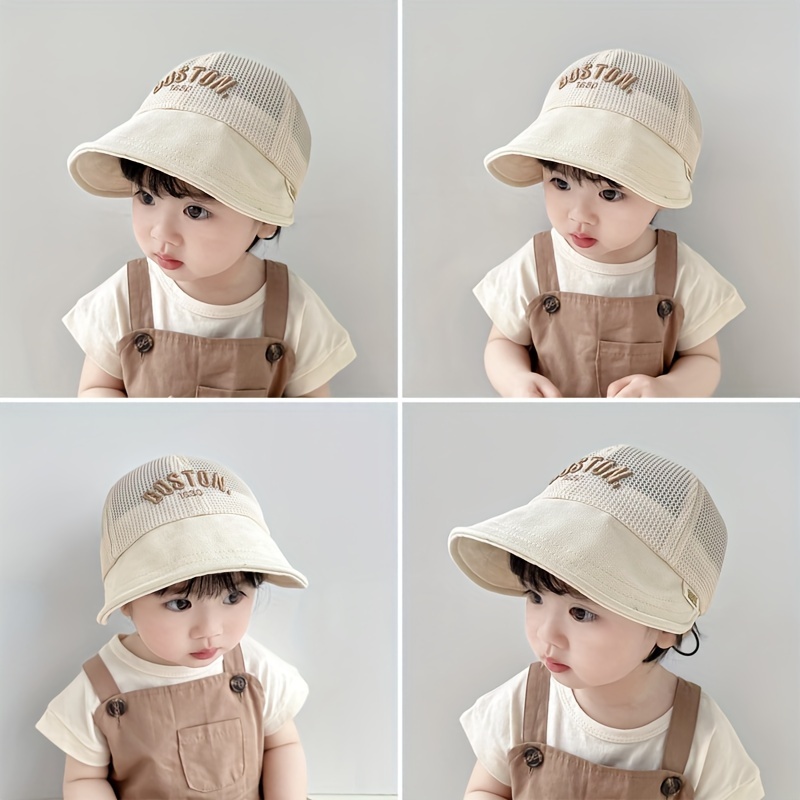 1 Piece (blue, Hat Circumference 45-48cm) Baby Hat Summer Mesh Sun Hat Baby  Thin Section Breathable Sunscreen Fisherman Hat Boys And Girls Sun Hat