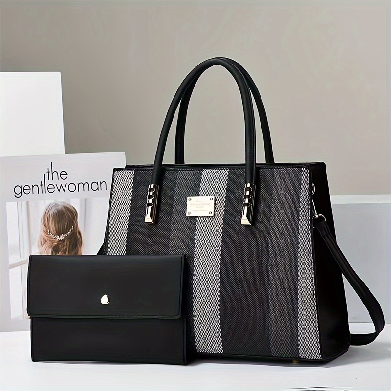 

2pcs New Fashionable Large Capacity Handheld Commuting Handbag Set, Versatile Shoulder Crossbody Bag