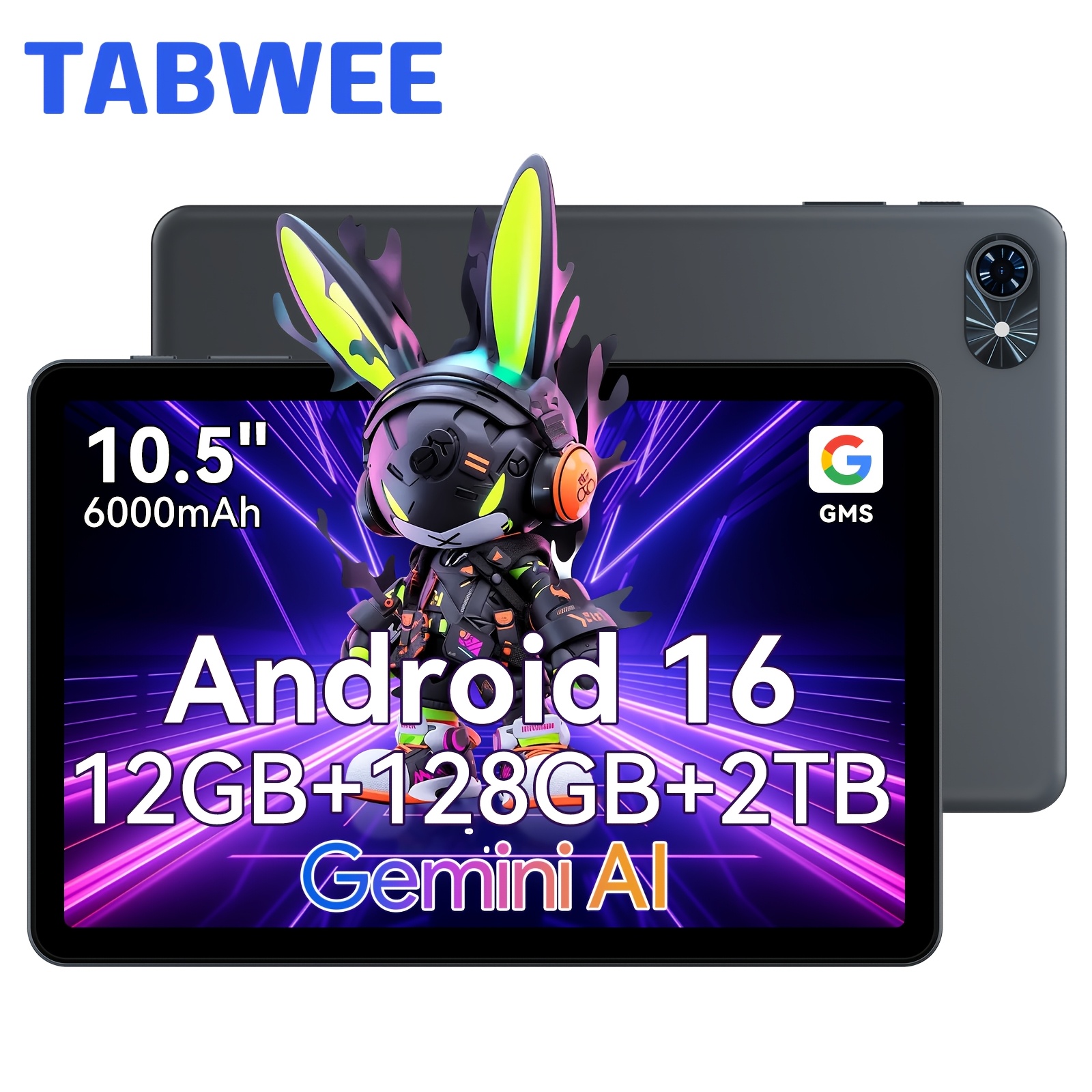 TEMU [Actualización 16 Vía OTA] TABWEE Tableta 10 Pulgadas 16, 5G WiFi Tableta - 12 (4+6) GB RAM + 128 GB ROM (2TB TF) 6000mAh Tableta para Juegos,