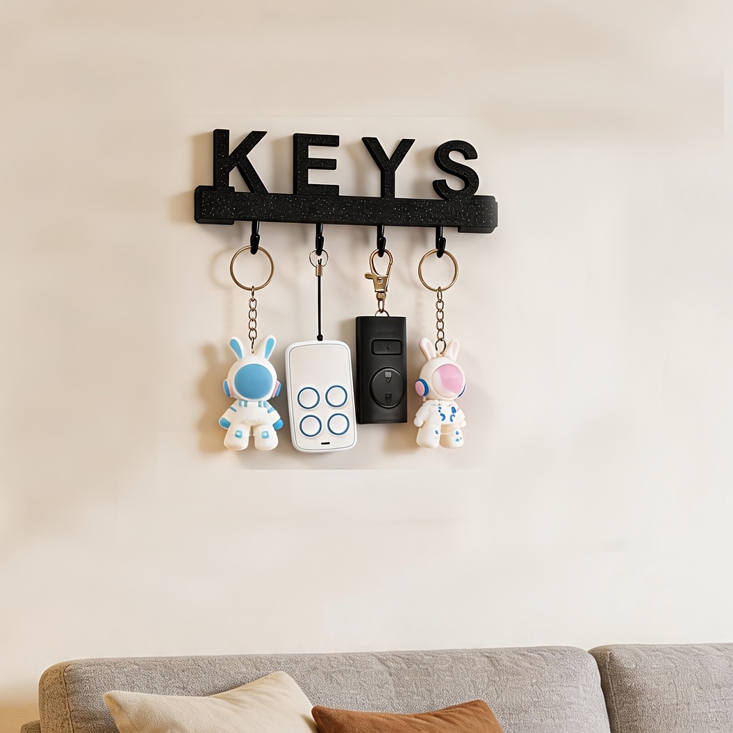 Wall-Mounted Key Rack with Entryway Shelf and Hooks