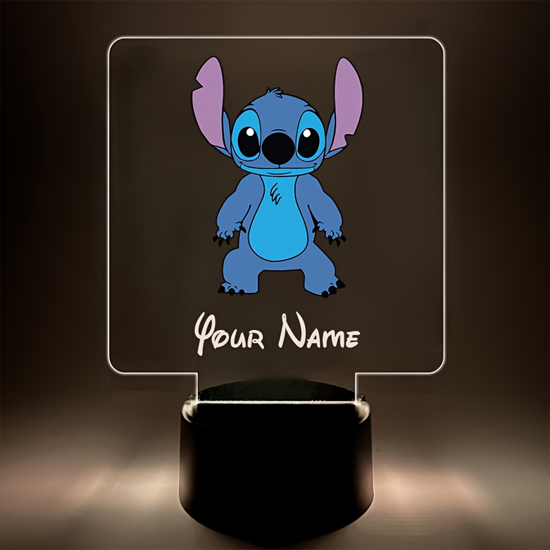 a personalized acrylic night light featuring a cute design of disneys   from     customizable with a name color changing led table lamp for     usb or batteries   a usb cable batteries not included suitable for decorating bedrooms living rooms and other spaces Product details 0