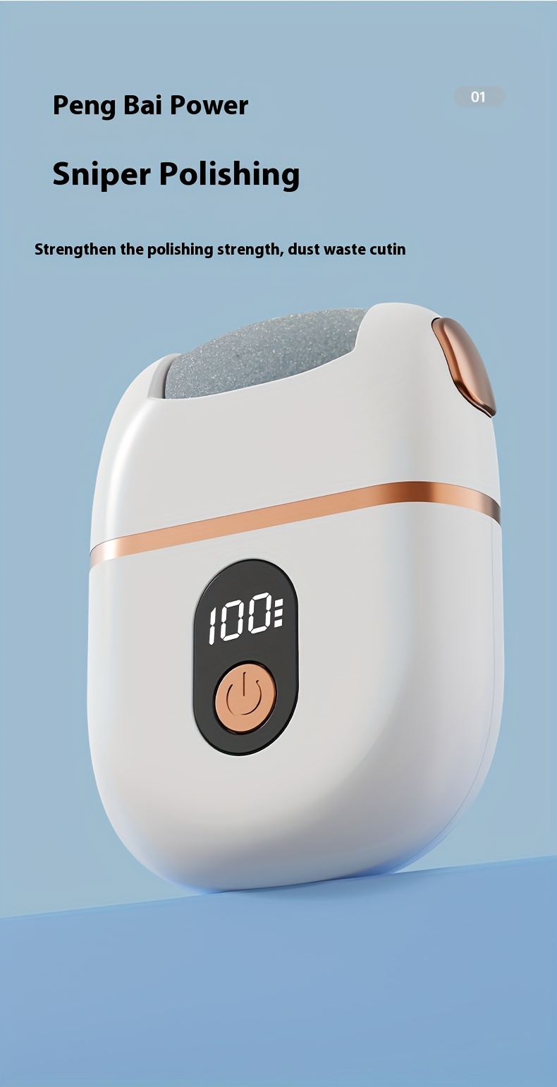 2025 new rechargeable electric grinder three replaceable grinding heads thick grinding head for thick polishing portable and usb charging light beige care for cracked and dry light beige for halloween christmas valentine Product details 10