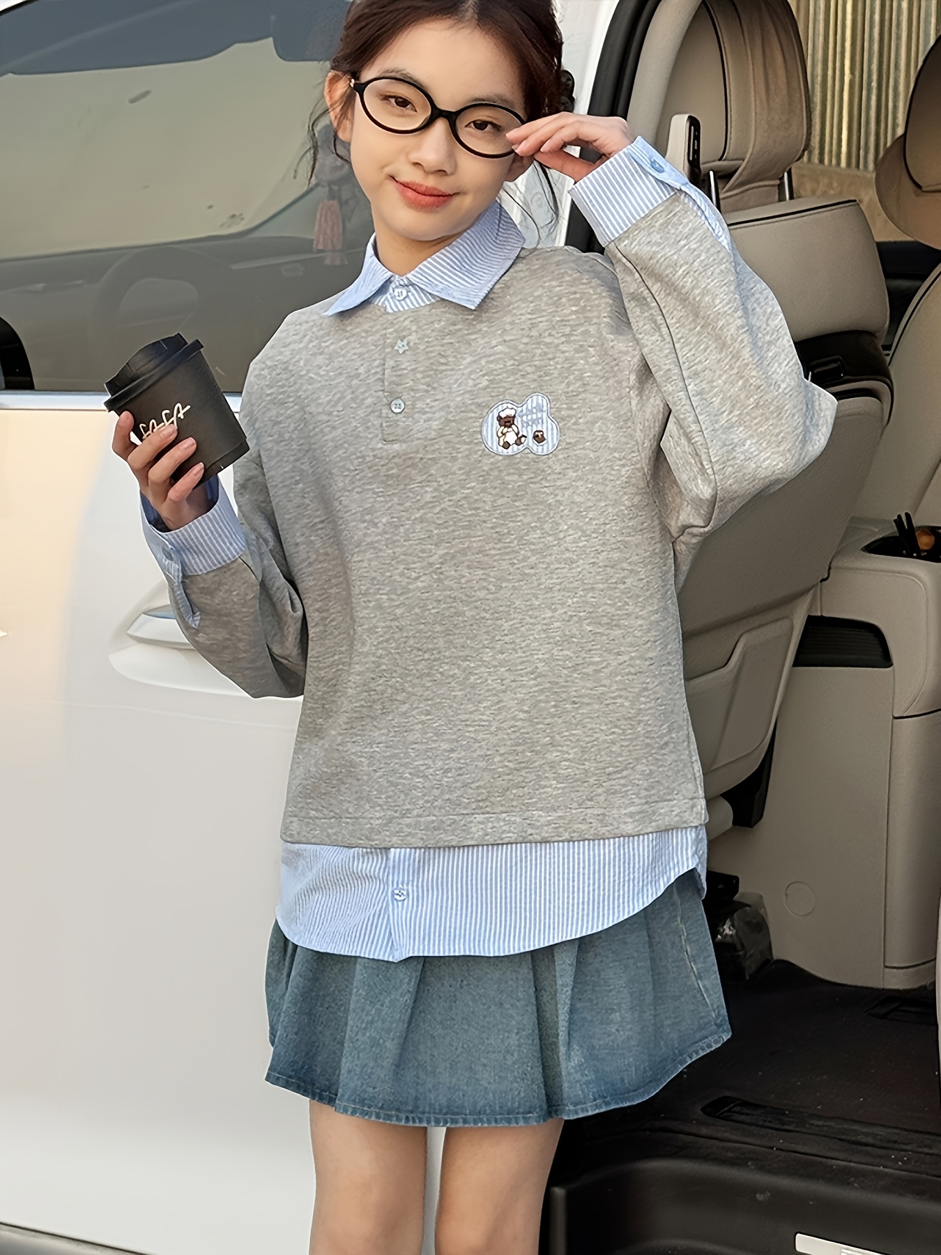 girls two piece sweatshirt 2025 spring new youngsterss Temu Denmark