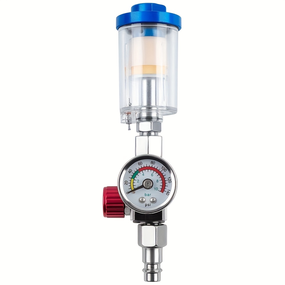 TEMU 【油水分離器、圧力計付きエアフィルター、1/4"/ット、エアスプレーガン用圧力調整器、精密塗装に必須のエアコンプレッサーアクセサリー】