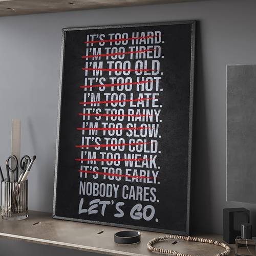 1pc modern minimalist black white gym motivational poster vertical lettering suitable for gym office vertical wall no frame required to hang