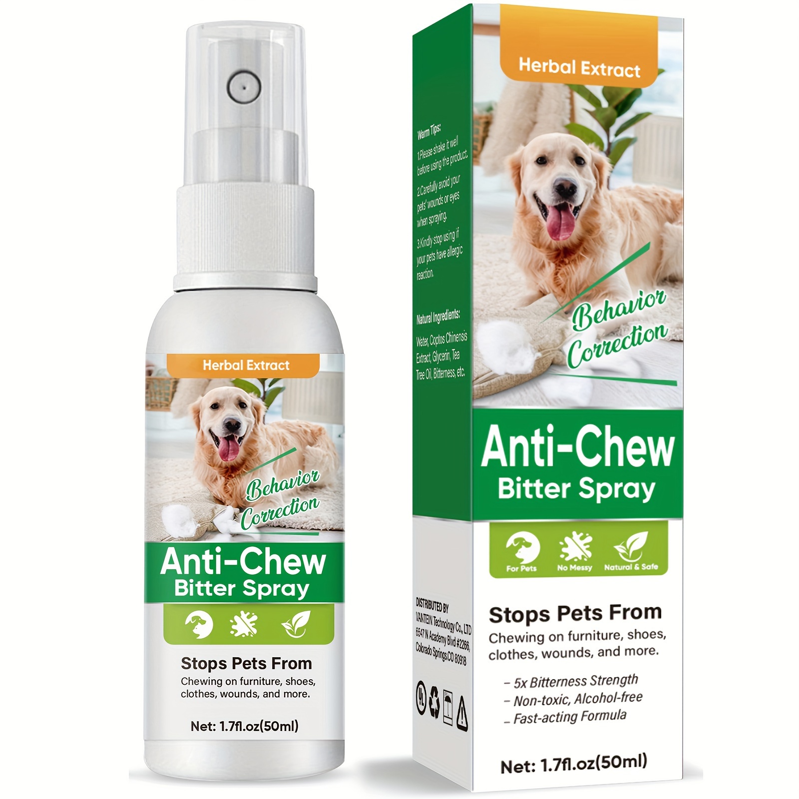 

Bitter Spray For Dogs To Stop Chewing, No Chew Spray For Dogs & Cats, Pet Corrector Spray For Indoor And Outdoor Use, Protect Your Furniture And Prevents Dogs From Biting