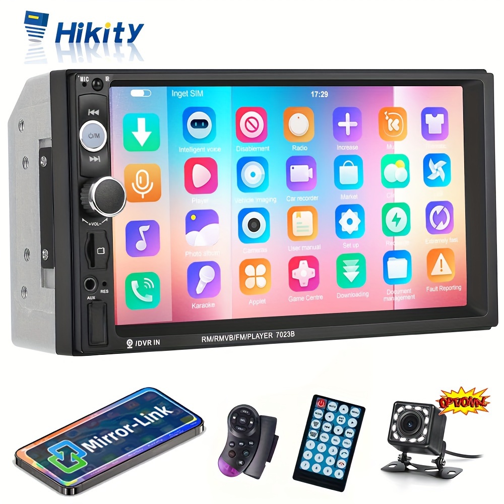 

Hikity Double Din Car Stereo With 7-inch Touch Screen Car Radio Support Aux/usb/tf Card/mirror Link/steering Wheel Control+ Backup Camera (optional)