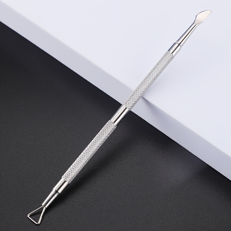 Stainless Steel Double-ended Nail Polish Remover Scraper For Removing Gel Polish And Cuticle Pushing, Manicure Tool For Dead Skin Removal