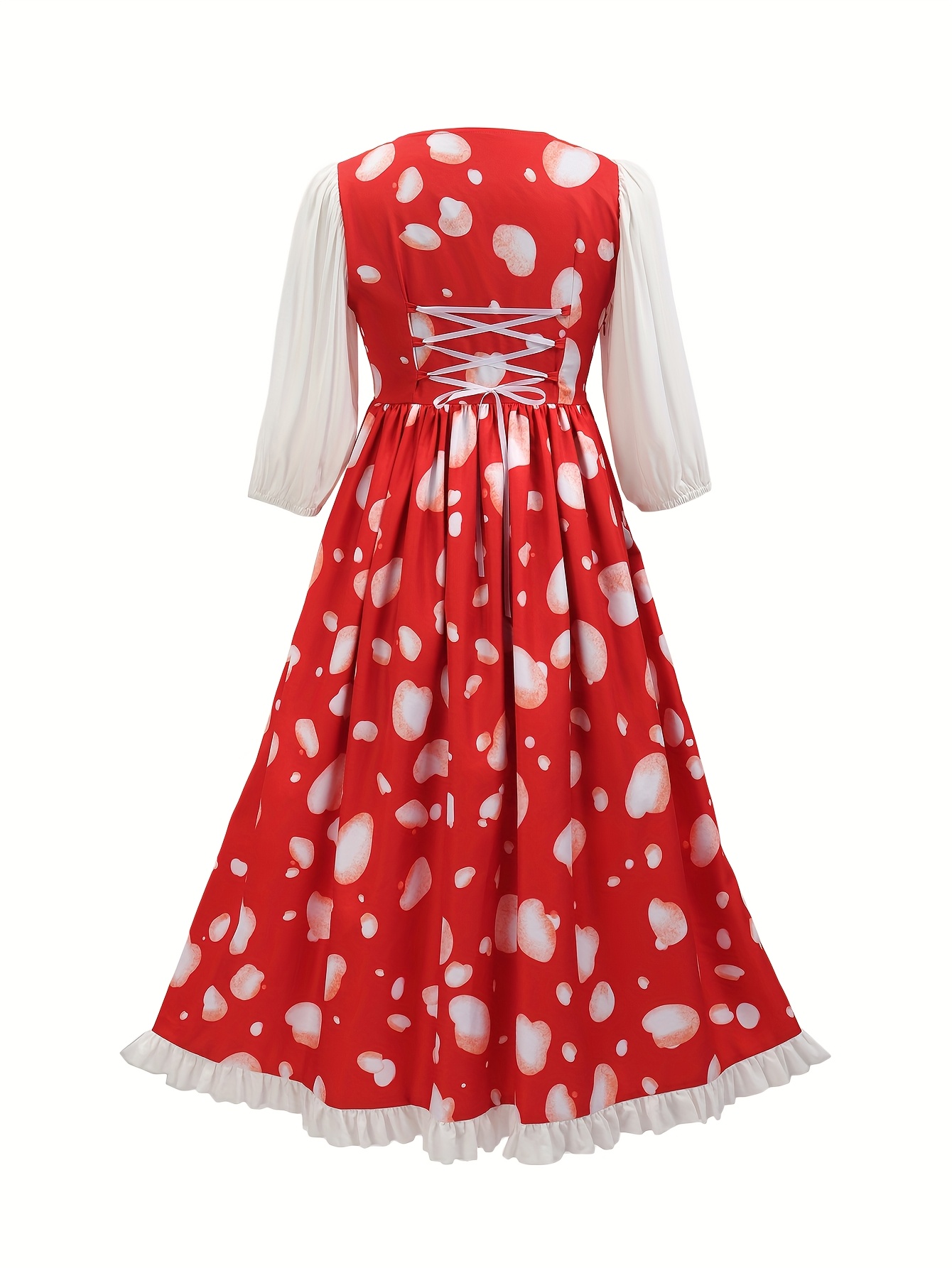 white christmas dresses Cottagecore Halloween Mushroom Sleeveless Dress