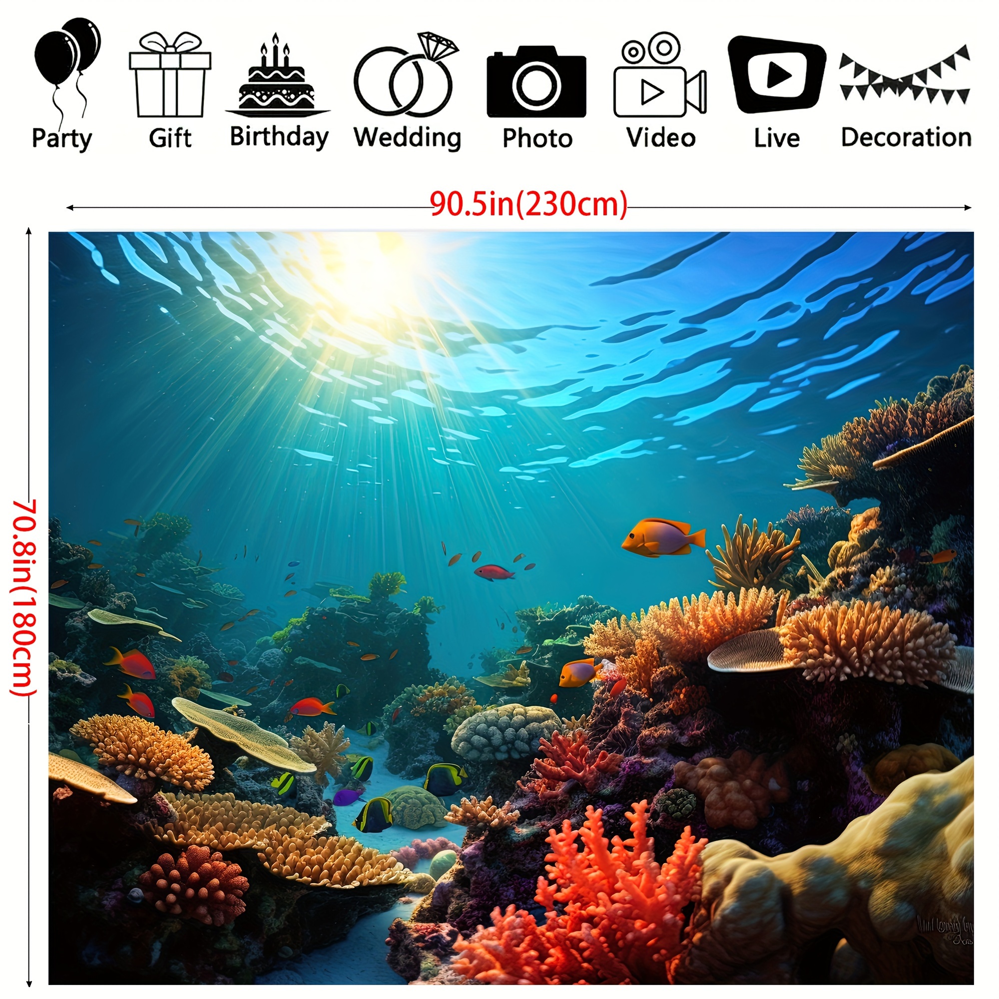Colorful Coral Reef Backdrop Photography Background Magic - Temu