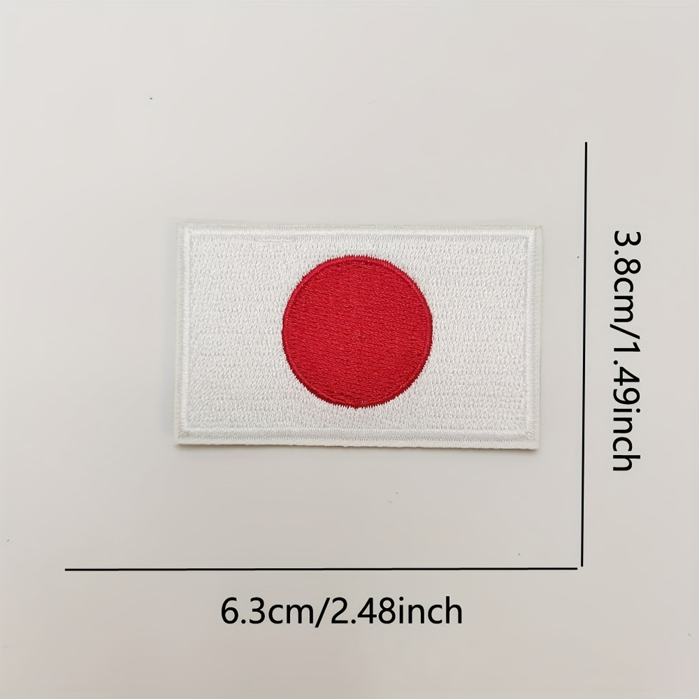 TEMU 1pc Of Japanese Flag Embroidered Fabric Patches For Fashion Items, Suitable For Outerwear, Hats, T-shirts, And Computer-embroidered Clothing