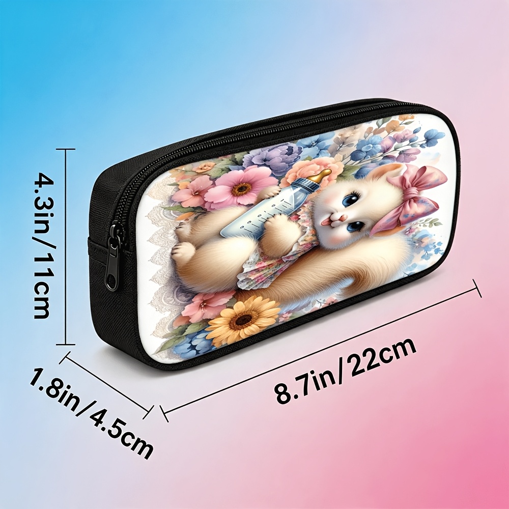 Large Zipper Squirrel Baby Pattern Printed Pencil Bag