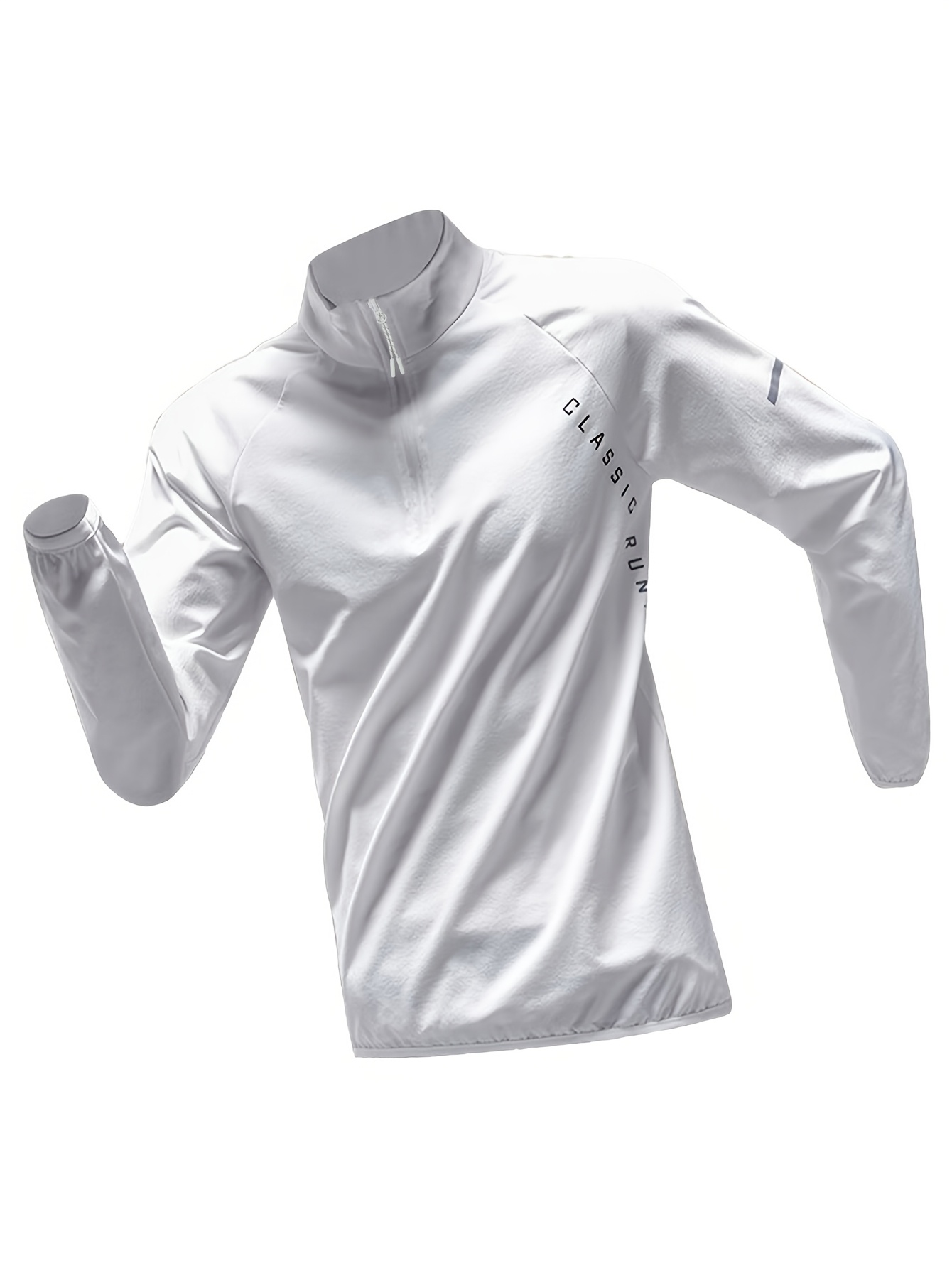 camiseta deportiva de   larga   cremallera para hombre, camiseta de running de   rápido, chaqueta de entrenamiento deportivo,   elástico transpirable, camiseta de entrenamiento con absorción de humedad con   de  , adecuada para correr, fitness  , ciclismo y senderismo