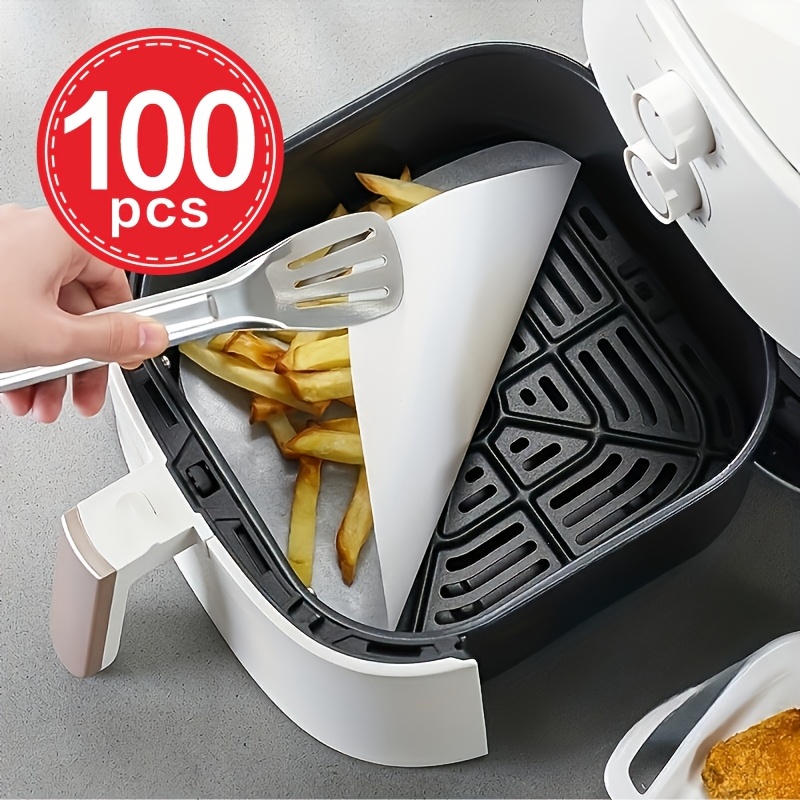 

100pcs Air Fryer Disposable Liners, Oil-absorbing Parchment Paper, For Healthy Cooking, Baking, Sandwiches & Food Tray Basket Inserts