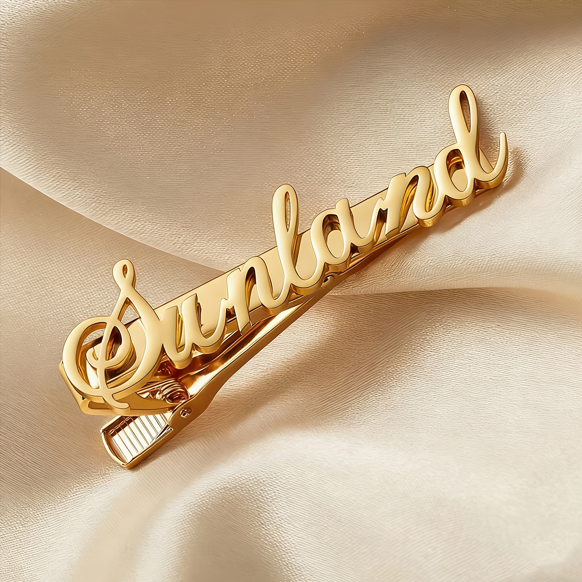 TEMU 1 Custom Name Tie Clip, Men's Personalized Stainless Steel Nameplate Tie Clip, Custom Jewelry; Men's Clothing Accessory, Holiday Birthday Gift;