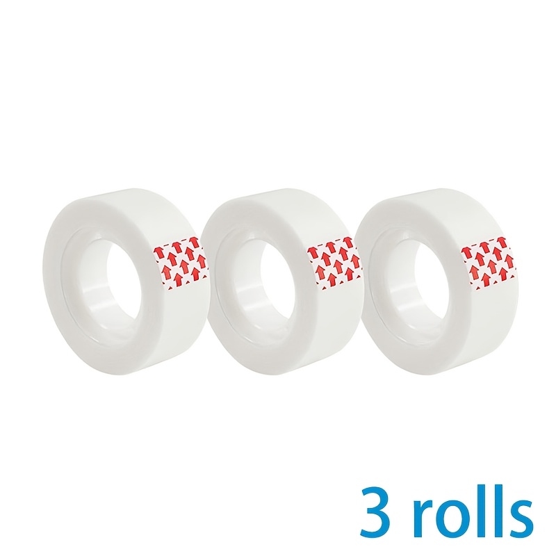 E-shop 3/6 Rollen Transparentes Unsichtbares Mattes Klebeband, Schreibbar, Klares Klebeband, Handreißbar, Geeignet für Schul- und Bürobedarf,