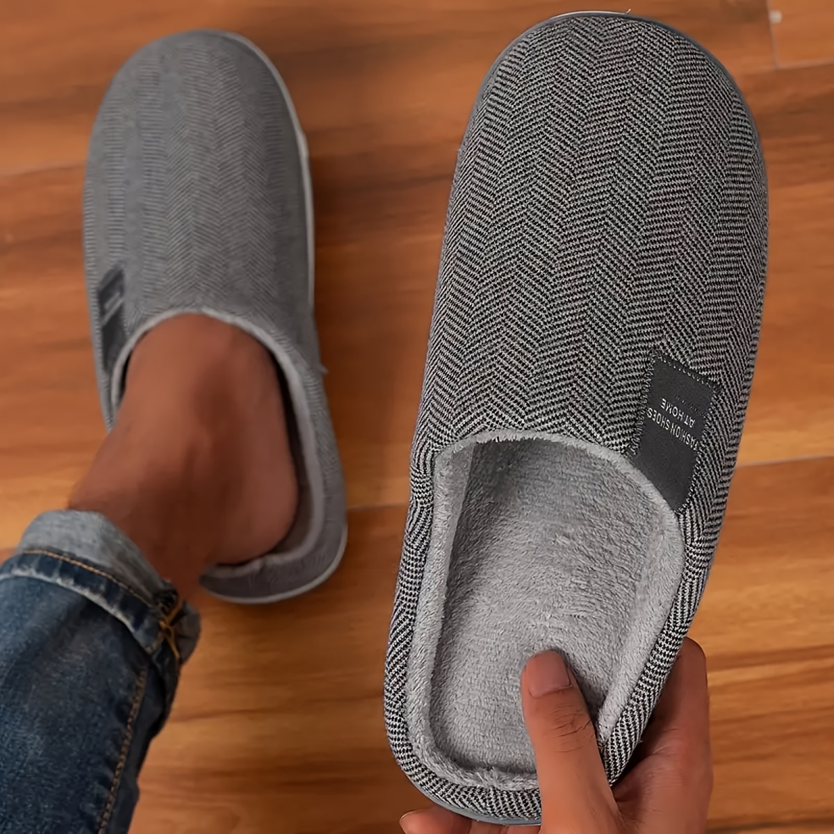 ASHALI Pantoufles d'hiver chaudes pour hommes et femmes - Confortables, élégantes et faciles à enfiler pour un usage intérieur