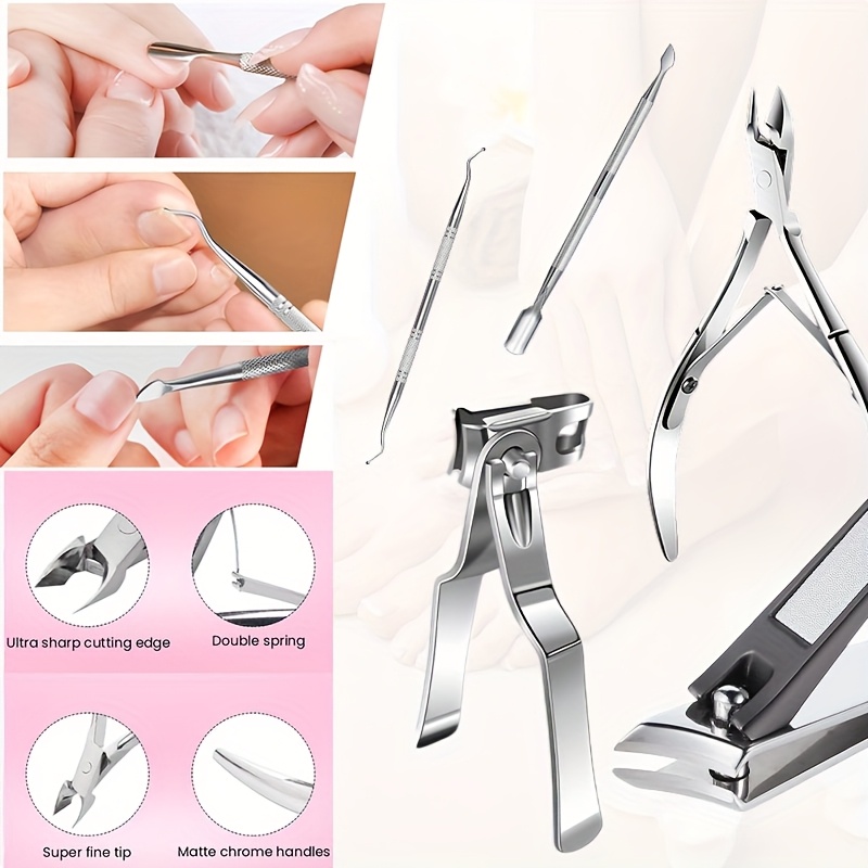 360° Rotating Nail Clipper Set with Cuticle Nipper