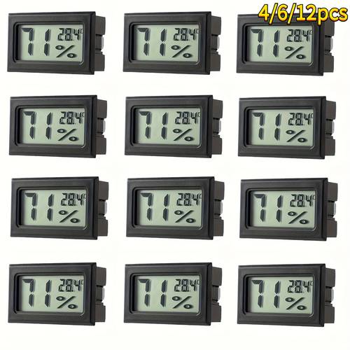 4 6 12pcs mini digital hygrometer gauge indoor thermometer lcd monitor temperature outdoor humidity meter for greenhouse jars incubators guitar case display c