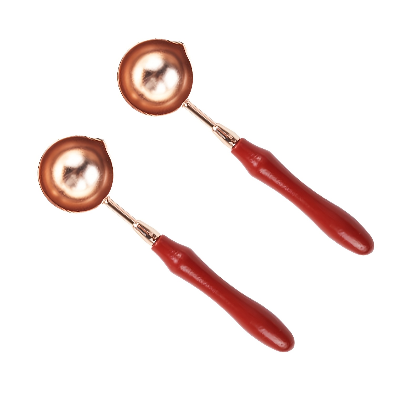 2pcs Wax Seal Spoon Sealing Spoon With Wooden Handle Melting Wax Seal Spoon Set For Wedding Invitations