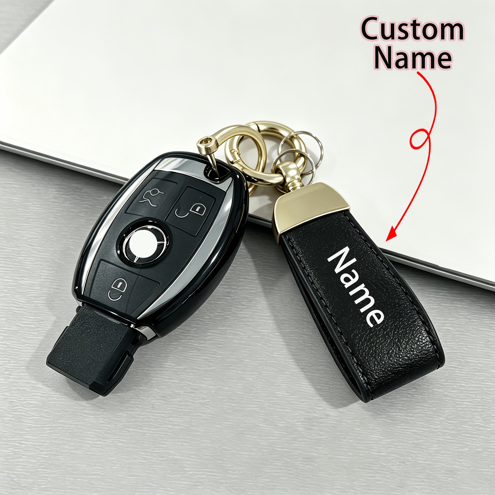 TEMU Personalized Custom Keychain Lanyard With Printed Pattern, Front Key Lanyard With Custom Name, License Plate Number, And Phone Number. For