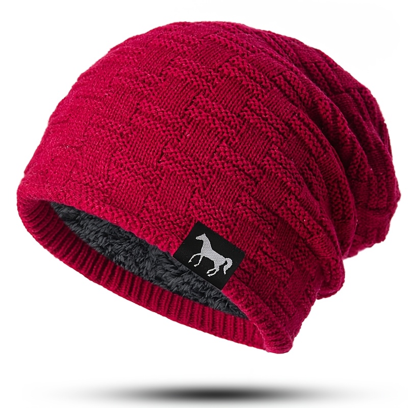 TEMU A Unisex Beanie Hat, Warm, Fleece-lined, Thickened, And Windproof. A Stylish Brimless Beanie Hat For Men And Women, Soft And Comfortable Hat
