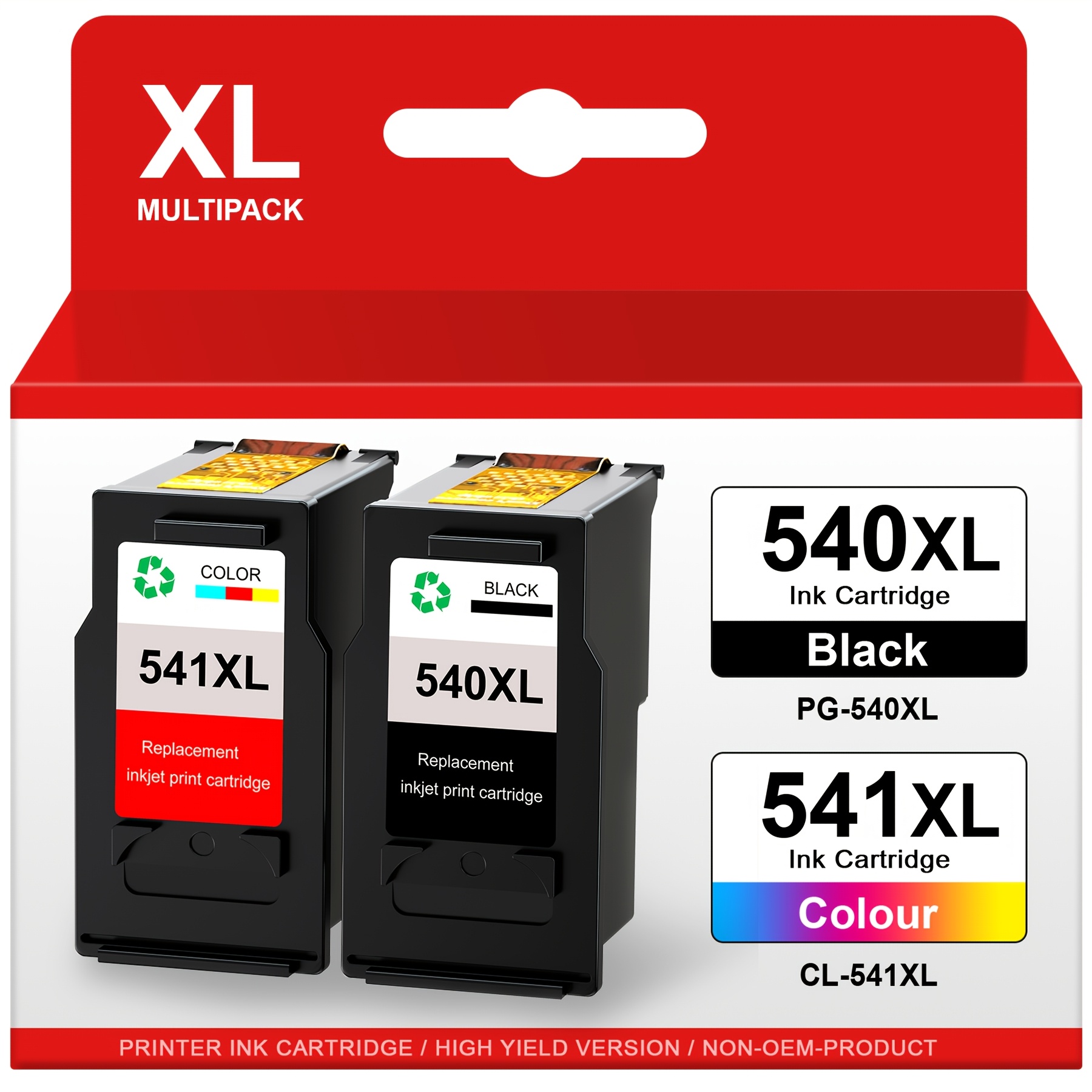 TEMU Sostituzione per d' Canon PG-540XL CL-541XL per 540 e 541 Colori per Canon TS5150 TS5151 TS5100 MG3600 MG3650 Mg3650S MG4250