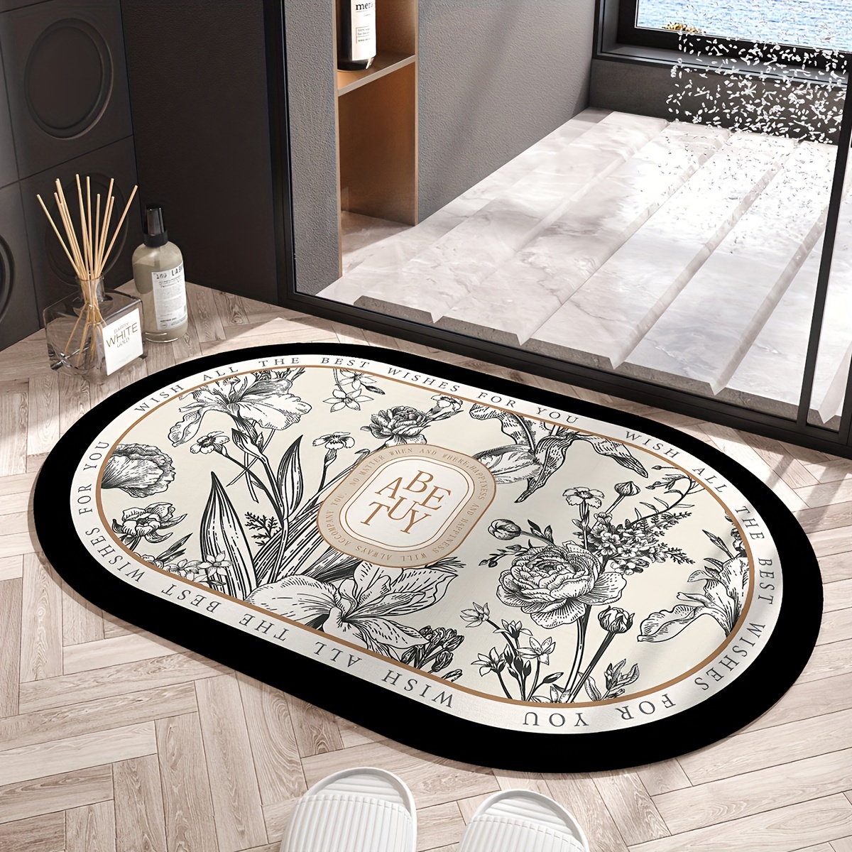 

1pc Bathroom Rug Mat, Extra Soft Absorbent Premium Bath Rug, Multiple Specifications And Multiple Scenarios Non-slip Comfortable Bath Mat For Bathroom Floor, Sink, Bathtub, Shower Room