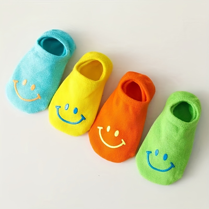 E-shop 4 Paar Sommer-Dünne Atmungsaktive Süße Unisex Bootsocken in Bonbonfarben