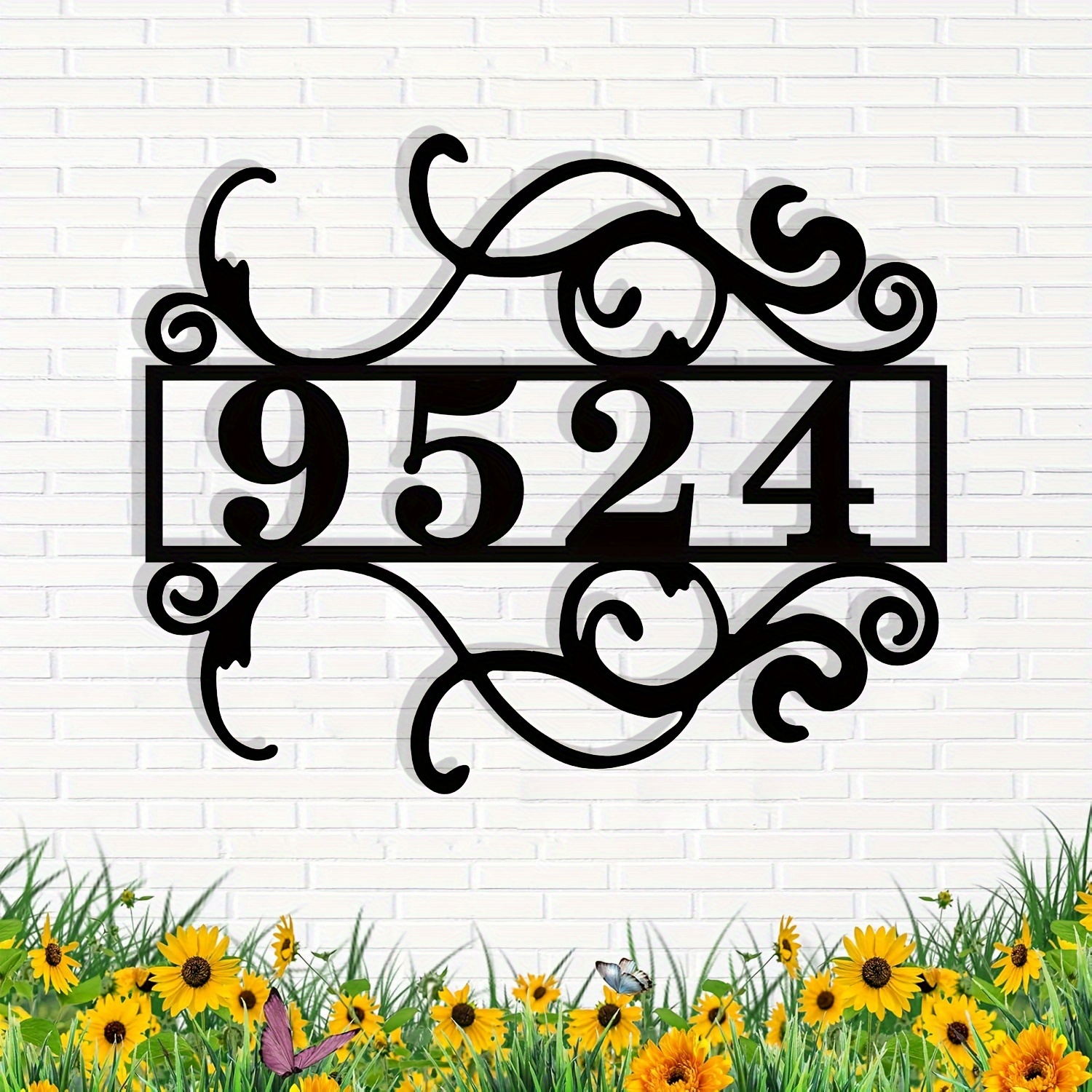 

Customizable Metal Address Sign - Personalized Name And Number Iron Plaque - Outdoor Front Door Wall Art - Unique Housewarming Gift - Weatherproof, Rust-resistant Signage -