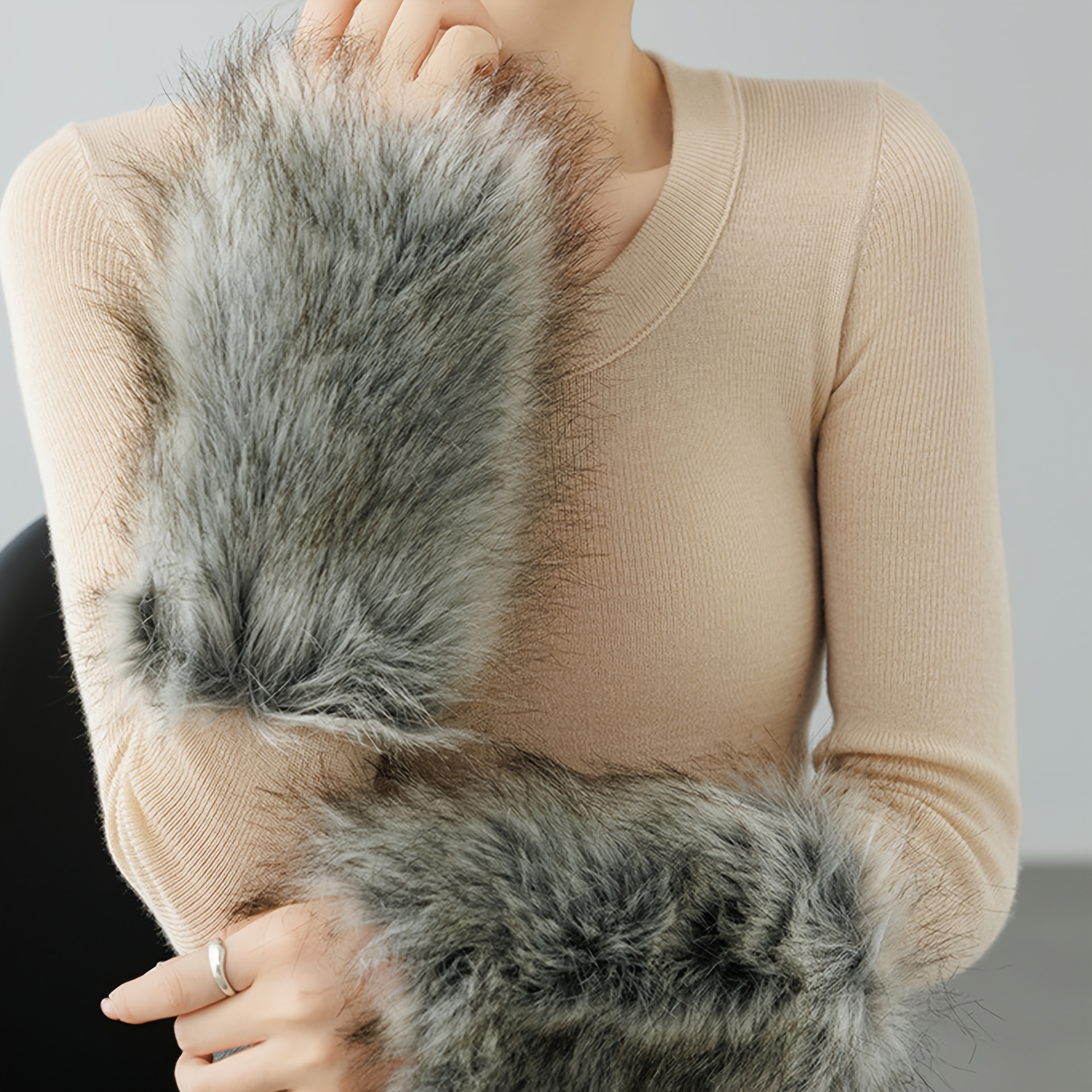 TEMU Manchons Gris pour Bras, Performance Scénique, , Chaleurs de Poignet, Bandes de Poignet Chaudes en Polaire, Gants Décoratifs pour Femmes