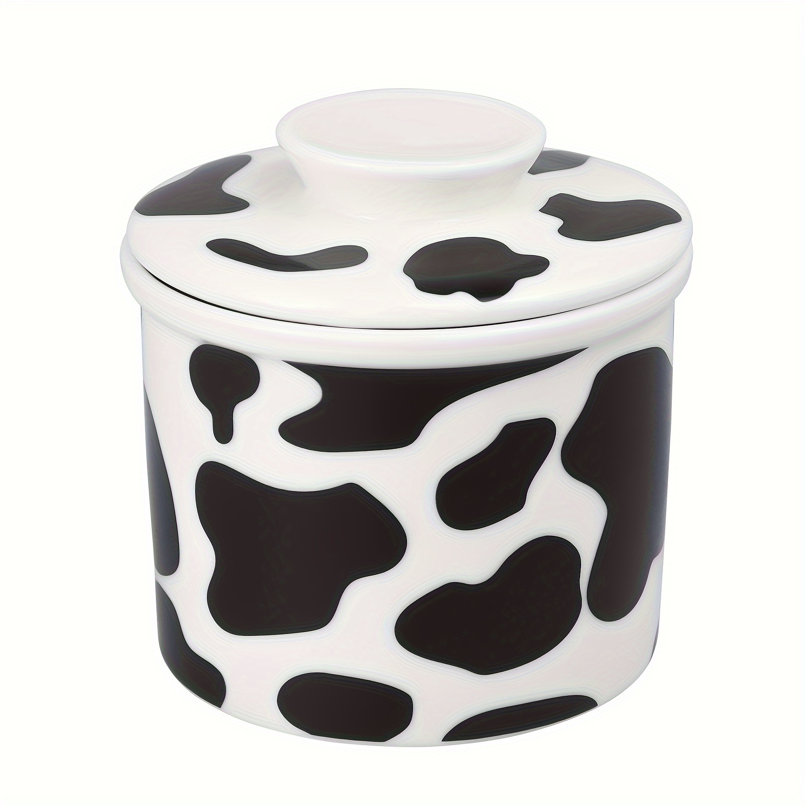 

Ceramic With Lid, French Butter Dish Keeper, Cow Pattern Animal Theme, Spreadable Butter Container - Dishwasher, Microwave, Oven, Freezer Safe