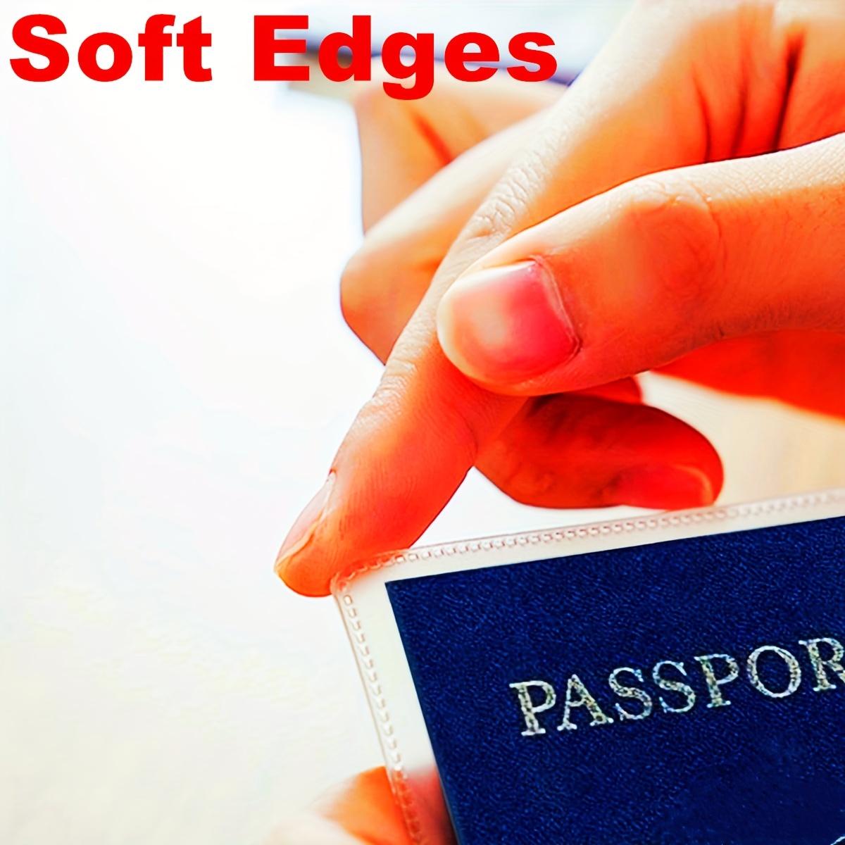 1pc Vacation Style Transparent PVC Passport Holder - Water-Resistant, Stain & Fade Resistant, Open Closure Passport Cover with PVC Lining - Travel Document Organizer