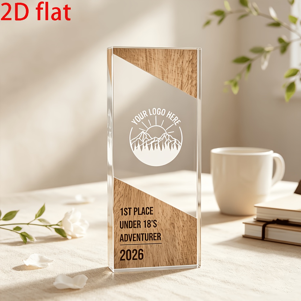 TEMU Ornement personnalisé créatif en acrylique transparent | Impression UV simple face, plan 2D, LOGO personnalisé, convient aux prix de