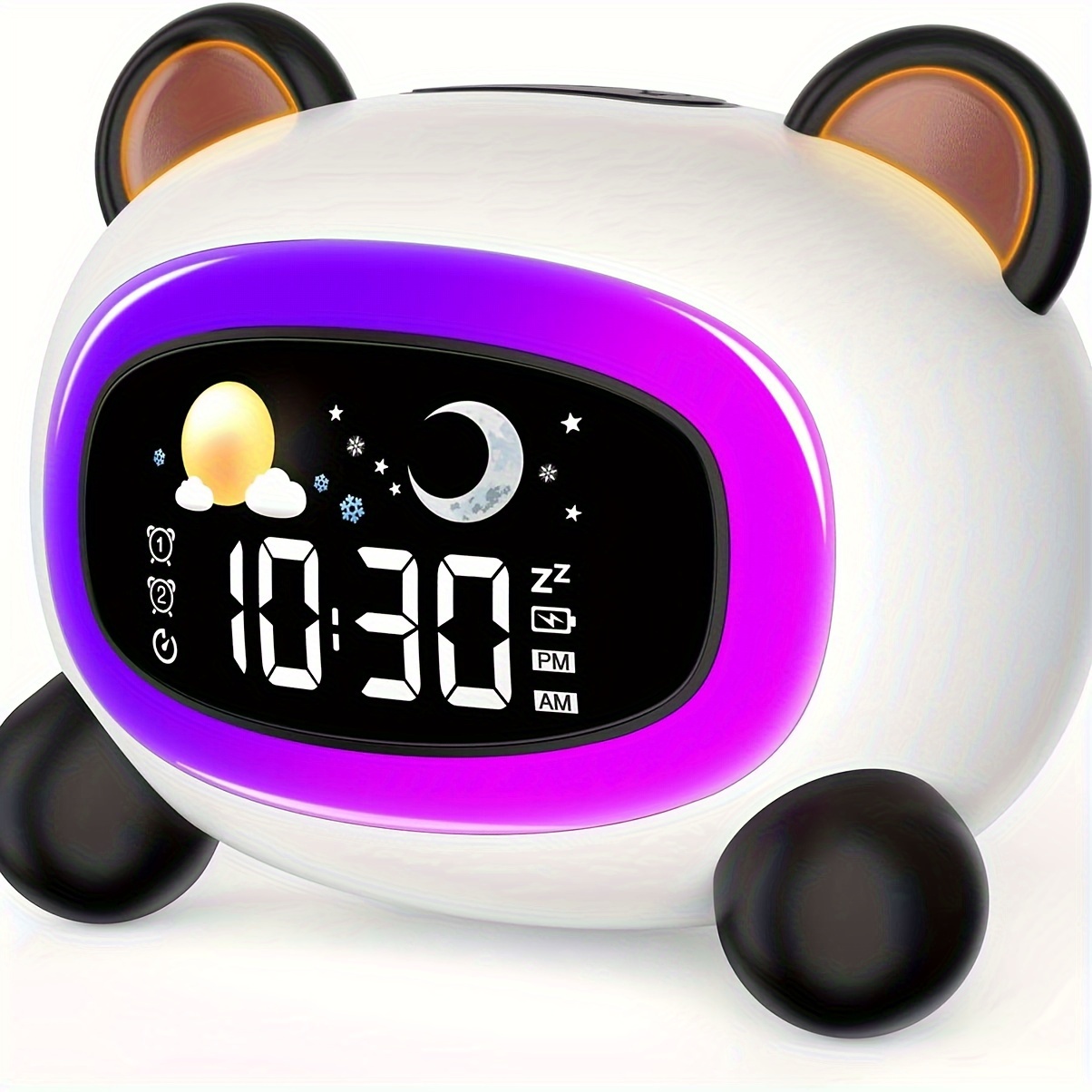 

' Sleep Training Alarm Clock With Dual Alerts, , 7 & Colorful Night - Usb Rechargeable