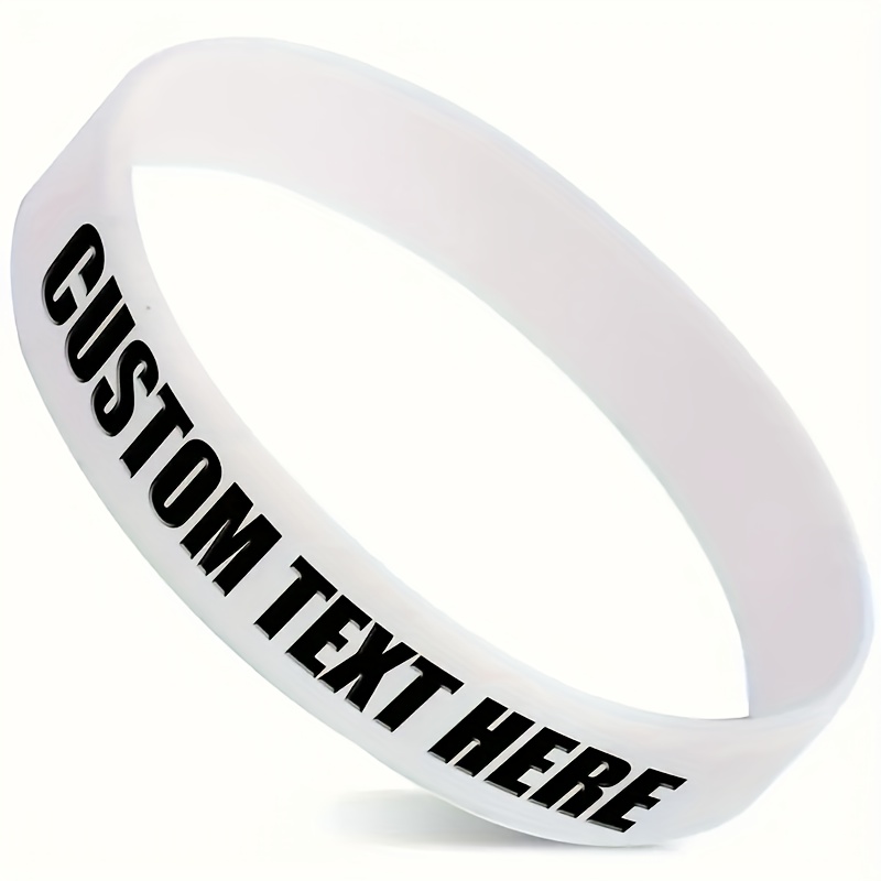Personalized Women's Silicone Bracelets with Colorful 3D Text for Birthday