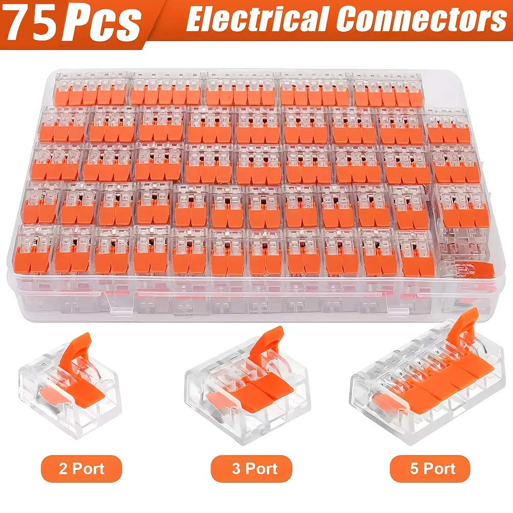 75 80 90pcs orange quick connect electrical terminal blocks 250v 32a durable copper alloy ideal for wiring and device connections cable end terminal blocks     copper alloy connector Product details 0