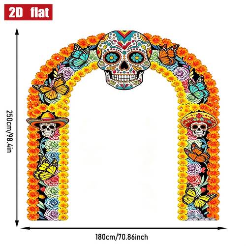 2d , 2d - 2d , 2d - 2d 1pc banner de , de de , de para del día de muertos, 180 x 250cm / 70.86 x 98.4 pulgadas