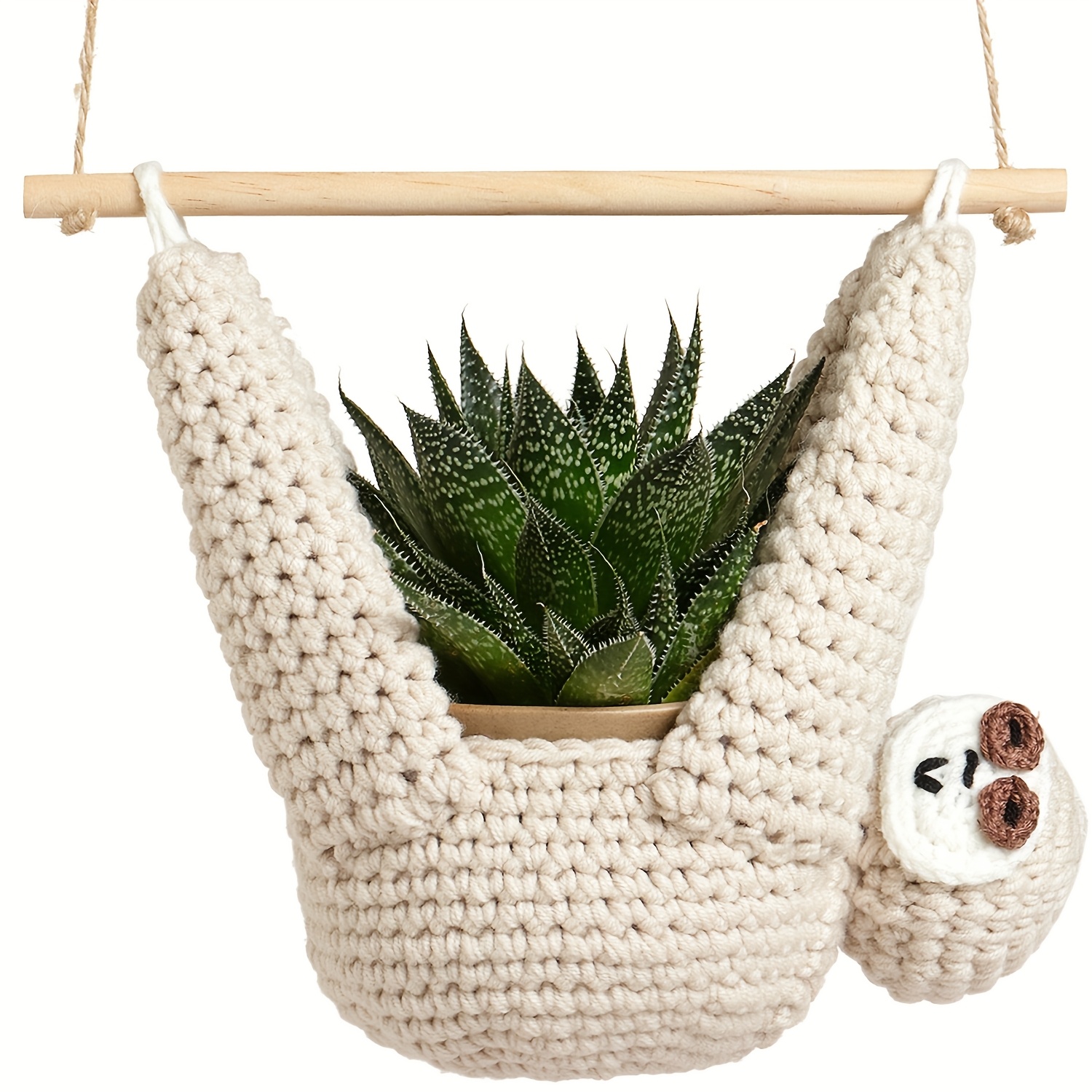 Sloth Plant Hanger Plant Gifts Haning Planter For Succulent Pot Macrame Plant Hanger Home For Plant Lovers( Pot Not Included)