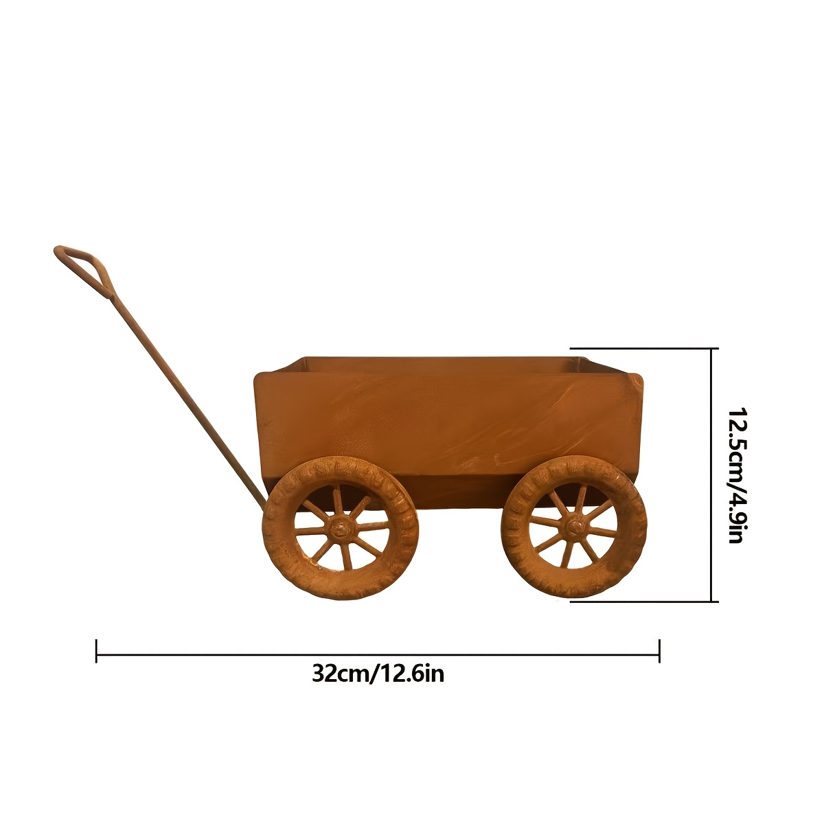 TEMU 1pc Distressed Iron Wheelbarrow Planter - Rustic Garden Cart Flower Pot, Outdoor Patio Decor For Cat Lovers Farmhouse Gardening Gift Home Decor